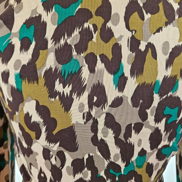 Vintage Diane Von Furstenberg Silk Animal Print Wrap Dress S-4 - Picture 9 of 10
